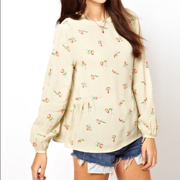 Asos Floral Backless Top, size 4 - Picture 2 of 4